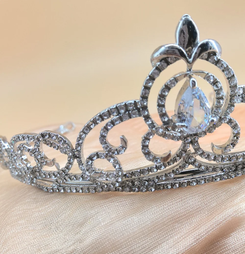 Wedding Jewelry Girls' Birthday Crown Headdress High-end Crystal Zircon Crown Headband Children's Performance Headband Hair Acce