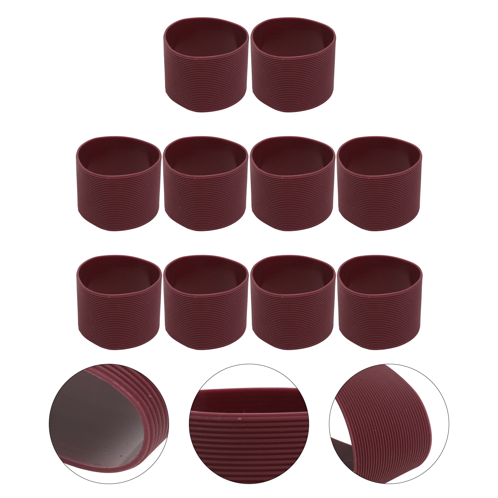 

10pcs Silicone Cup Sleeve Heat Resistant Anti-Skid Glass Mug Cover Insulated Tumbler Protective Accessory Water Bottle Glassware