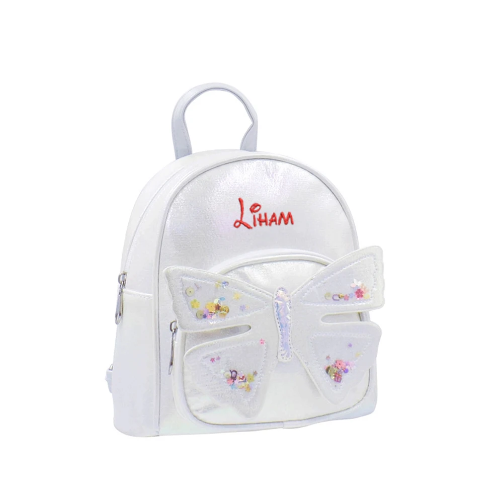 Neue Art Kinder Pu Taschen personal isierte Name Kinder modische Mädchen Rucksäcke benutzer definierte Name Freizeit Outdoor Reisen Snack bags