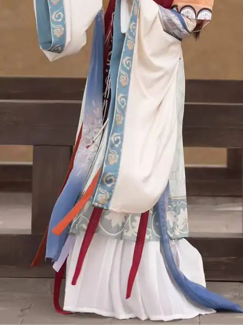 Hanfu for women in ancient style, spring and summer, nine celestial goddess Luo Shen, modified traditional attire with