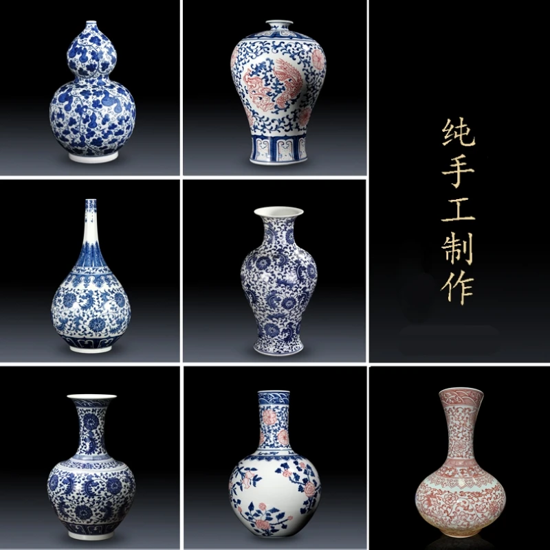 Special Price Chinese Style Archaize Blue and White Porcelain Living Room Home Decoration