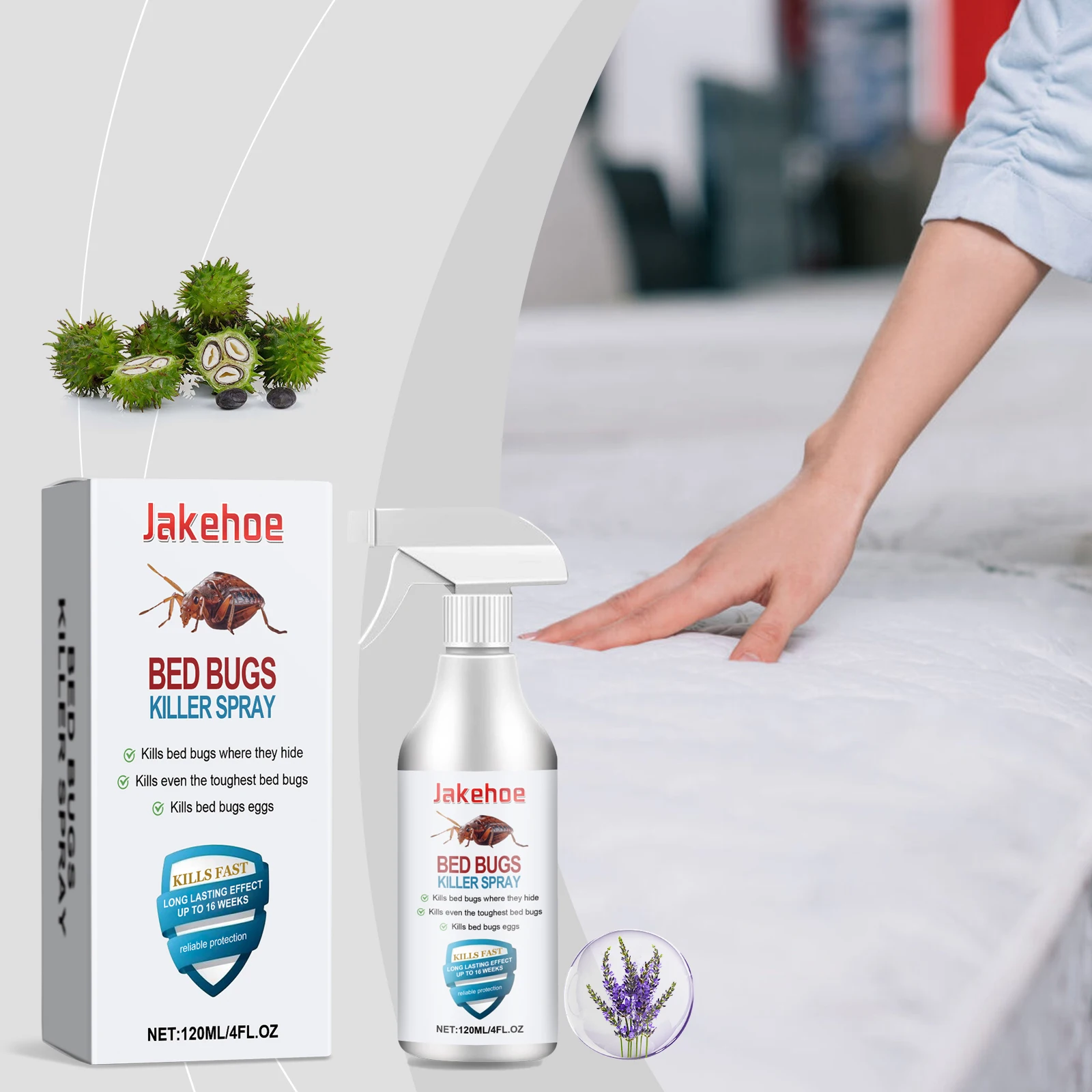 Bedbug Spray - Kills Bedbugs, Eliminates and Prevents Them in Dormitory Beds, Bedrooms, Removes Lice and Mites Spray