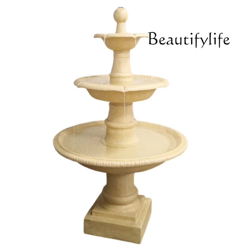 

Large-scale flowing water ornament garden fish pond landscaping wishing pond outdoor decoration fiberglass sandstone