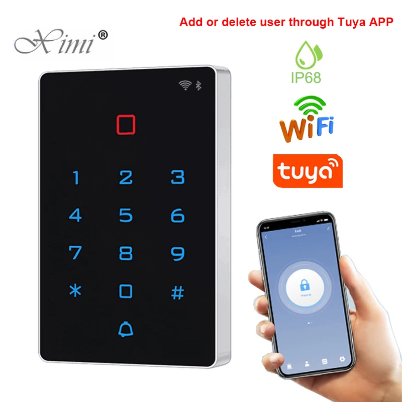 WIFI Tuya Smart Door Lock IP68 Waterproof Door Access Control System T12 Standalone Keypad RFID IC Card Door Access Controller