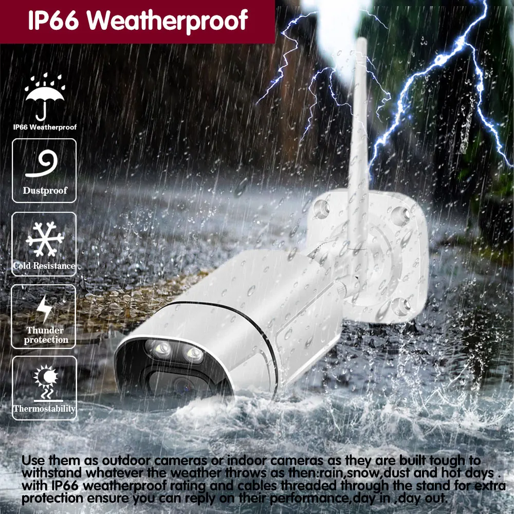 CCTV Security System Set, Monitor, Kit Câmera NVR, Bala Sem Fio, Vigilância por Vídeo, 2-Way Audio, 5MP, 8CH Monitor, 4CH