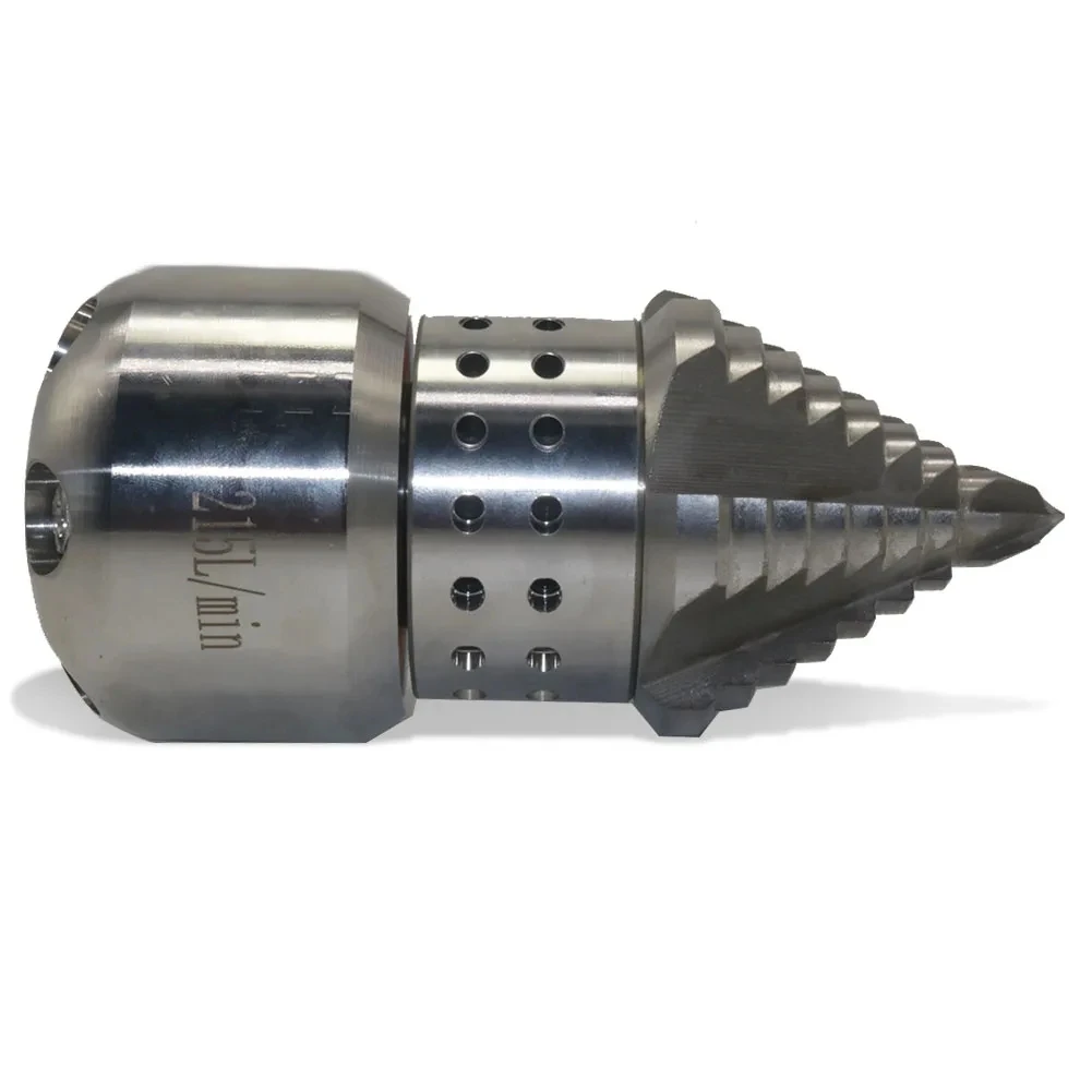 High pressure pagoda rotating nozzle Thread 1 Inch Side 8 Rear 6 Holes Dredging 60cm Pipes 3kg Industrial Machinery Nozzle