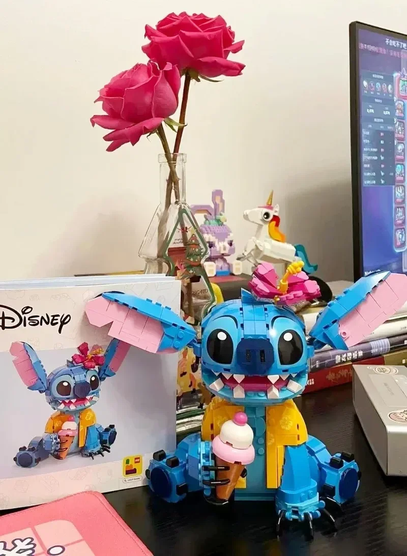 Disney High Quality 43249 Stitch Building Blocks Assembly Toy   Action Figure Model Gifts Puzzle Assembly Toy Collectible Gifts