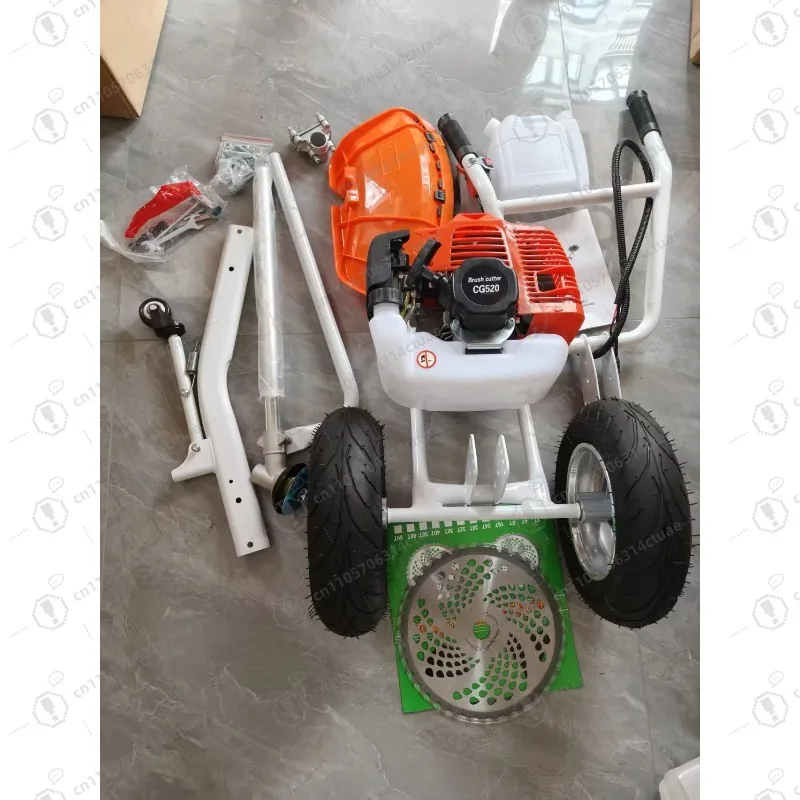 เครื่องตัดหญ้าแบบสองล้อ เครื่องตัดหญ้าแบบสองจังหวะ เครื่องตัดหญ้าแบบเข็นมือ 52 ซีซี