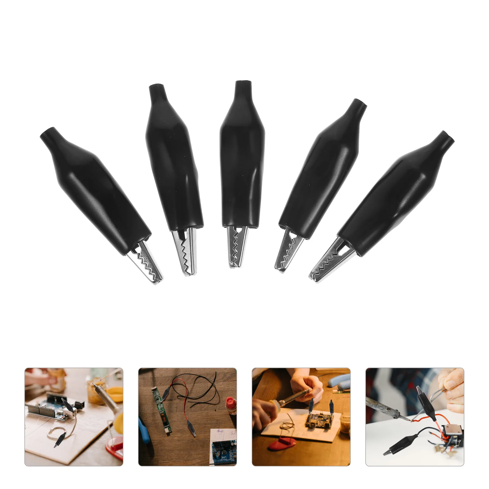 

30pcs Large Alligator Clips Heavy Duty Electrical Test Clamps For Leads Pvc Insulated Iron Core Mini Alligator Clip Kit