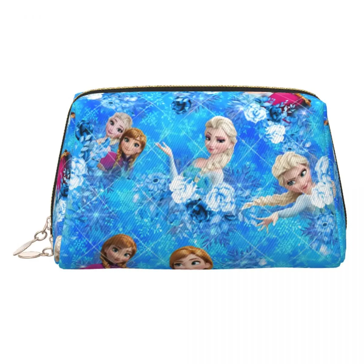 

Custom Frozen Makeup Bag for Women Travel Cosmetic Organizer Cute Elsa Anna Storage Toiletry Bags