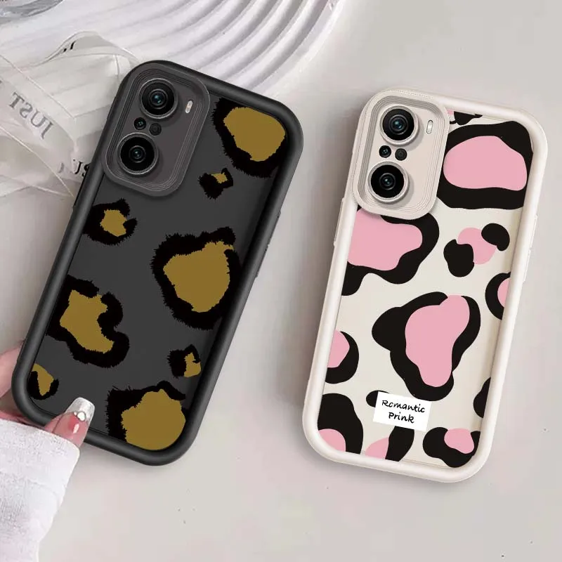 

Pink Trend brown leopard For Xiaomi Mi Poco X3 X4 X5 X6 M4 M5 M5s M6 F4 F5 F6 Pro GT Plus 5G Eye Ladder Cover Phone Case