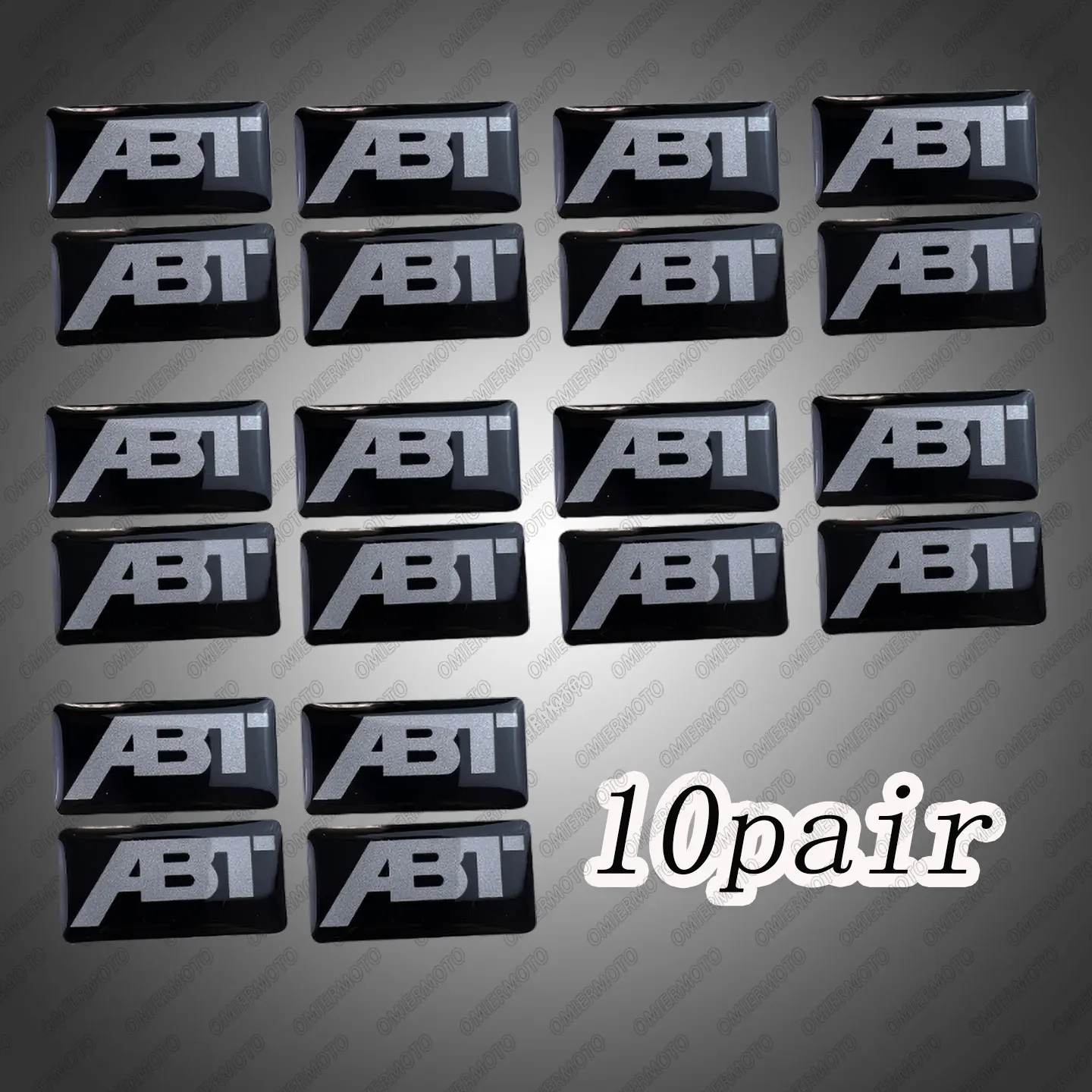 

10 пар наклеек-декалей для мотоциклов, из смолы и геля, с маленьким логотипом ABT