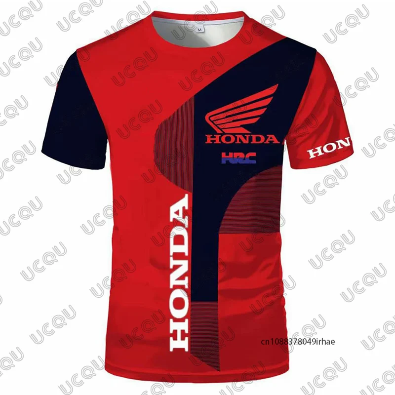

Летняя мужская футболка с принтом Honda Racing, мотоциклетные футболки с короткими рукавами, дышащая одежда Honda, повседневные спортивные топы унисекс