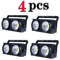 1/4PCS 200W 2eyes COB LED DMX Flood Blinder Christmas Lights Cool Warm White DJ Audience Stage Lighting Disco Wedding Party