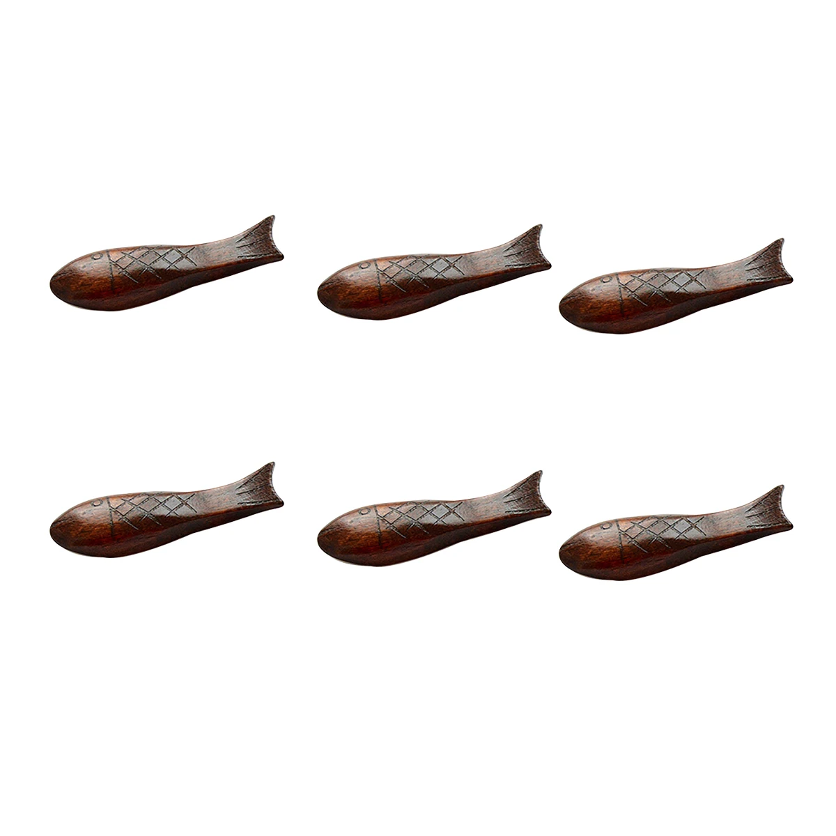 

6 pcs Chopstick Holder Japanese Style Handmade Fish Shape Wood Spoon Fork Rest Dinning Table Decor Bamboo Storage