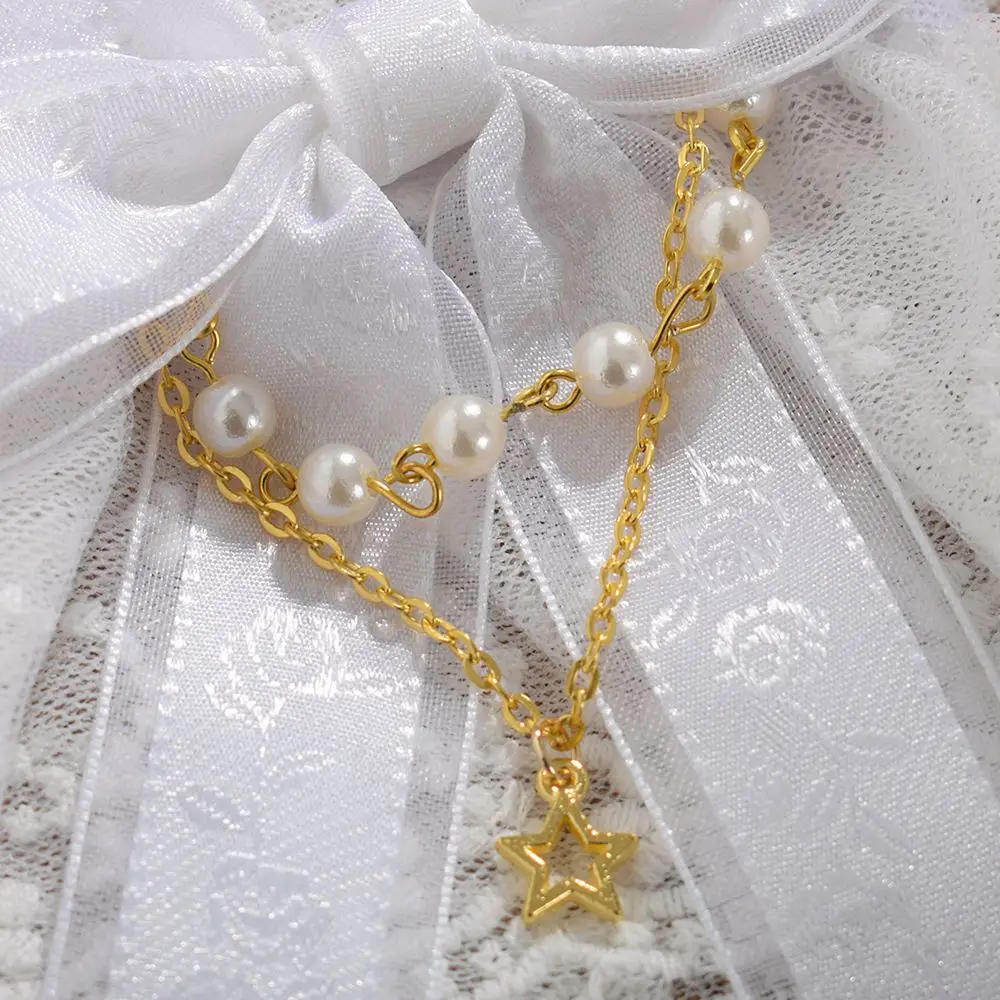 Braccialetti con polsini in pizzo Lolita giapponese dolce fiocco in pizzo cameriera cosplay ornamento a mano accessori per costumi da festa per ragazza