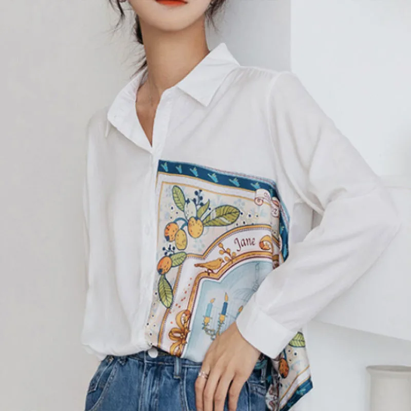 Design Casual Korean Fashion Single Breasted Blouses Office Lady All-match Temperament Streetwear Long Sleeve Chic Tops 2023