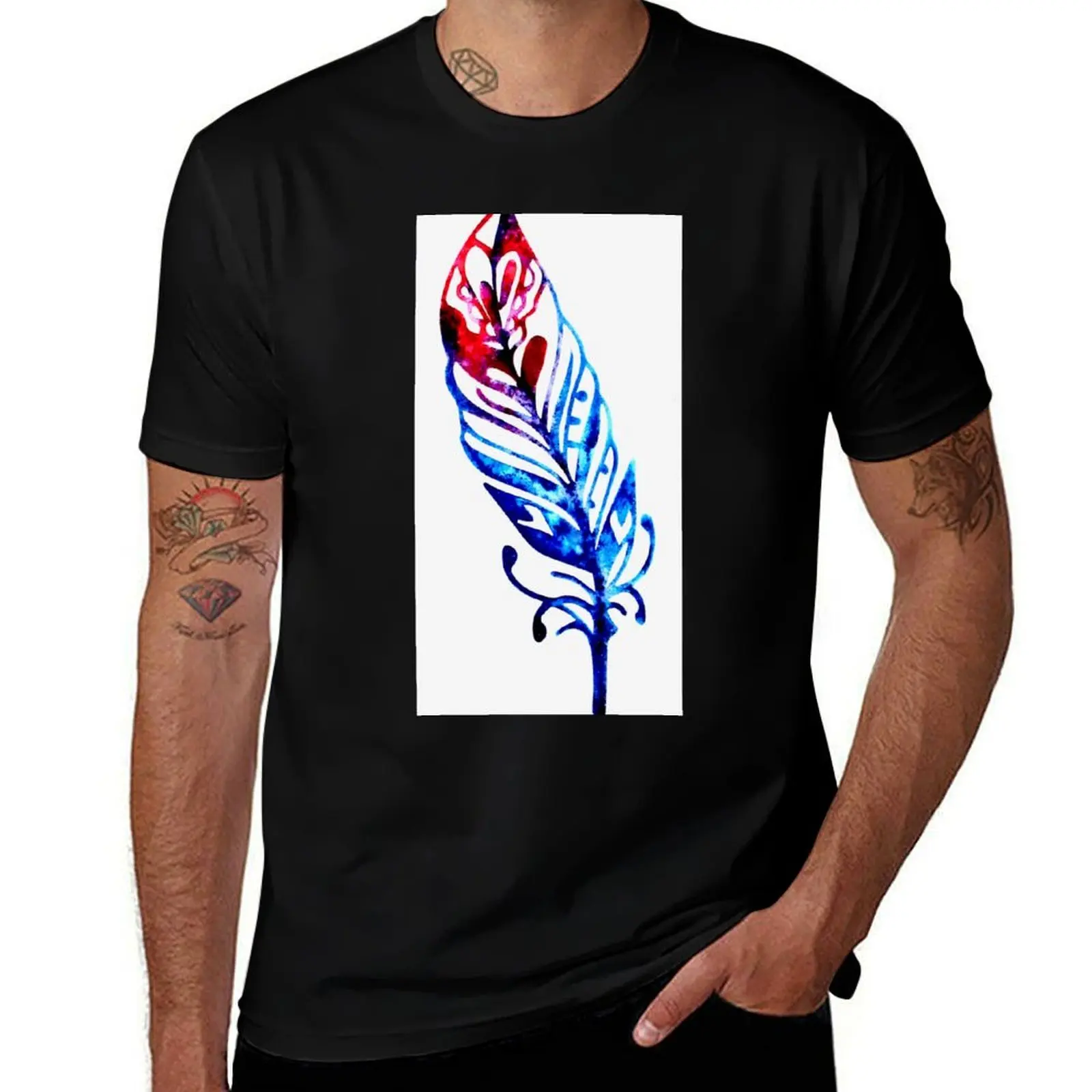 Feather/Quill T-Shirt Casual Basic Short Sleeve T-Shirt