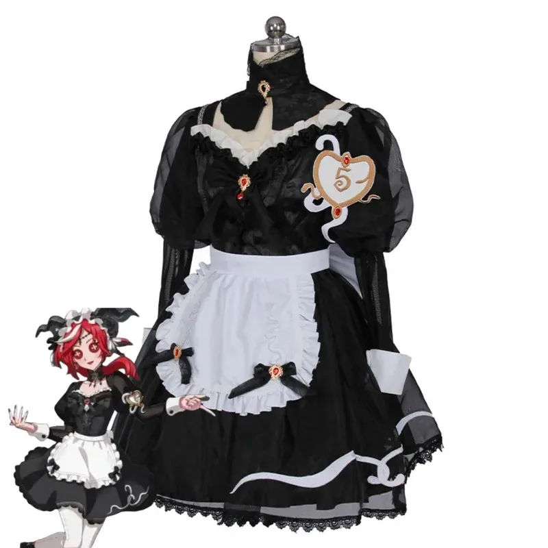 أنيمي لعبة الهوية الخامس فيونا جيلمان الكاهنة تأثيري حلي فساتين خادمة سوداء شعر مستعار امرأة مثير لطيف حفلة الهالوين الزي if;3