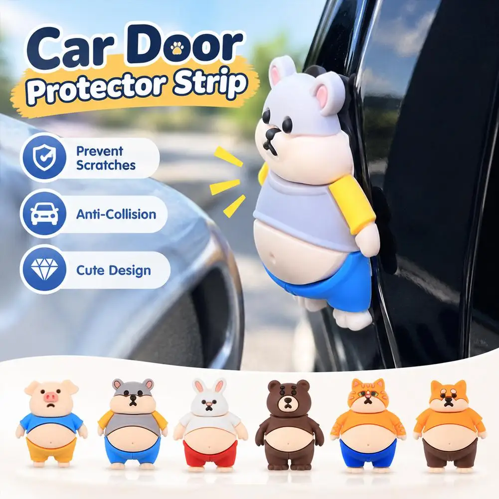 Car Anti Collision Strip For Universal Vehicles Cute Silicone Bumper Guard Scratch Protector Body Decoration Sticker Accessories
