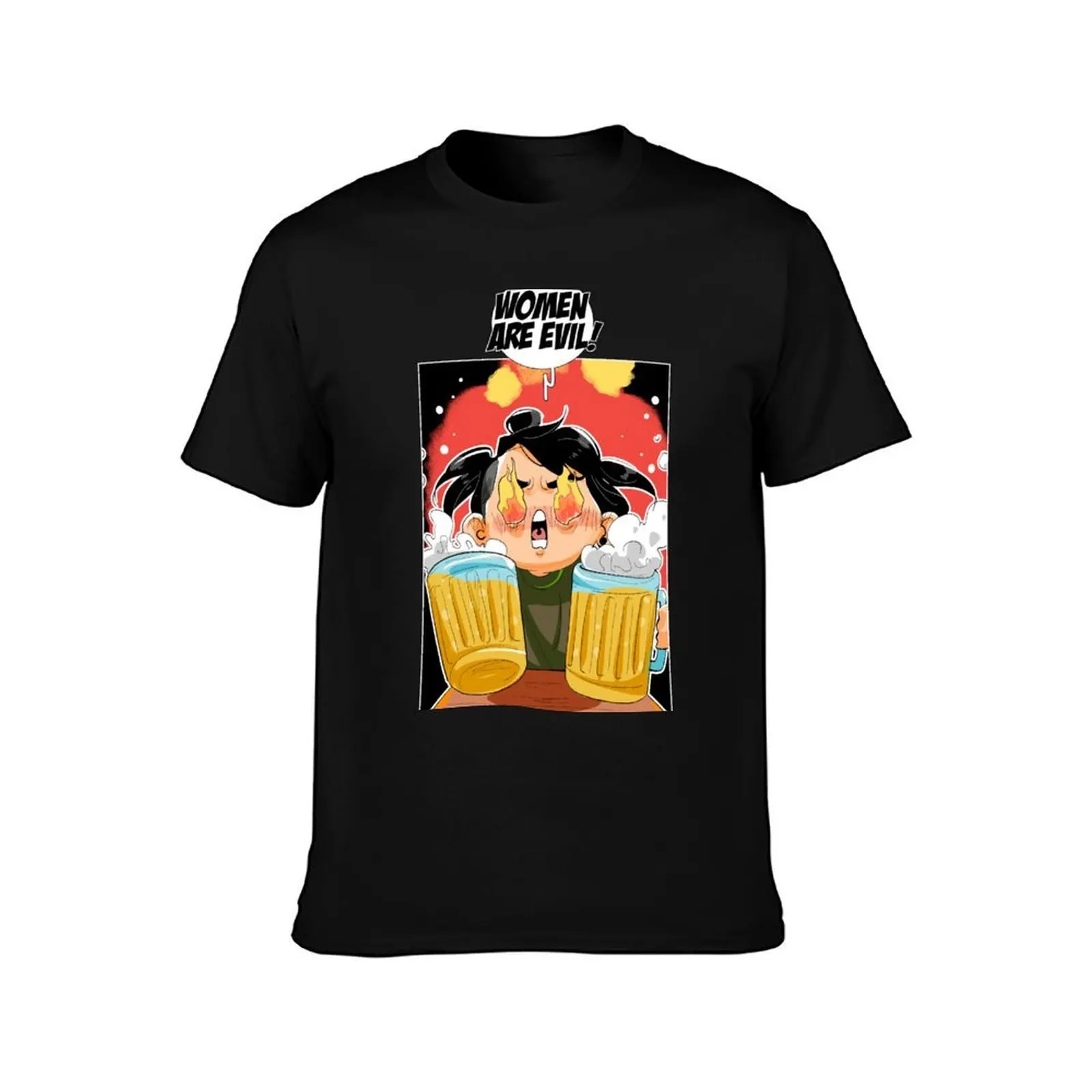 Women are evil (Blindfold) Mitsu - Mashersan T-Shirt, Summer Casual Cotton Tee, Oversized Streetwear Tops, Vintage Graphic Print