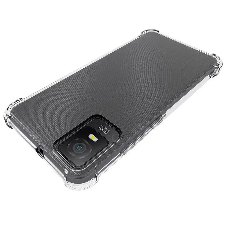 For TCL 403 405 406 408 Shockproof Silicone Rugged TPU Rubber Clear Case CoverSilicone Soft  Cover