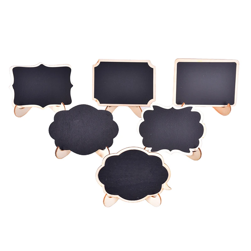 1Pcs Mini Blackboard Ornaments Wooden Whiteboard Message Chalkboard Stand Decoration Table Display Sign Crafts Home Office Tool