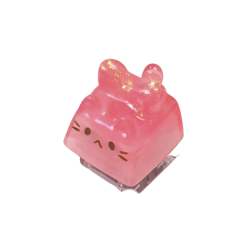 Kawaii Cat Keycap Original 3D Resin Keyboard Caps Custom Handmade Gaming Artistic Keycaps For Mechanical Keyboards Gift