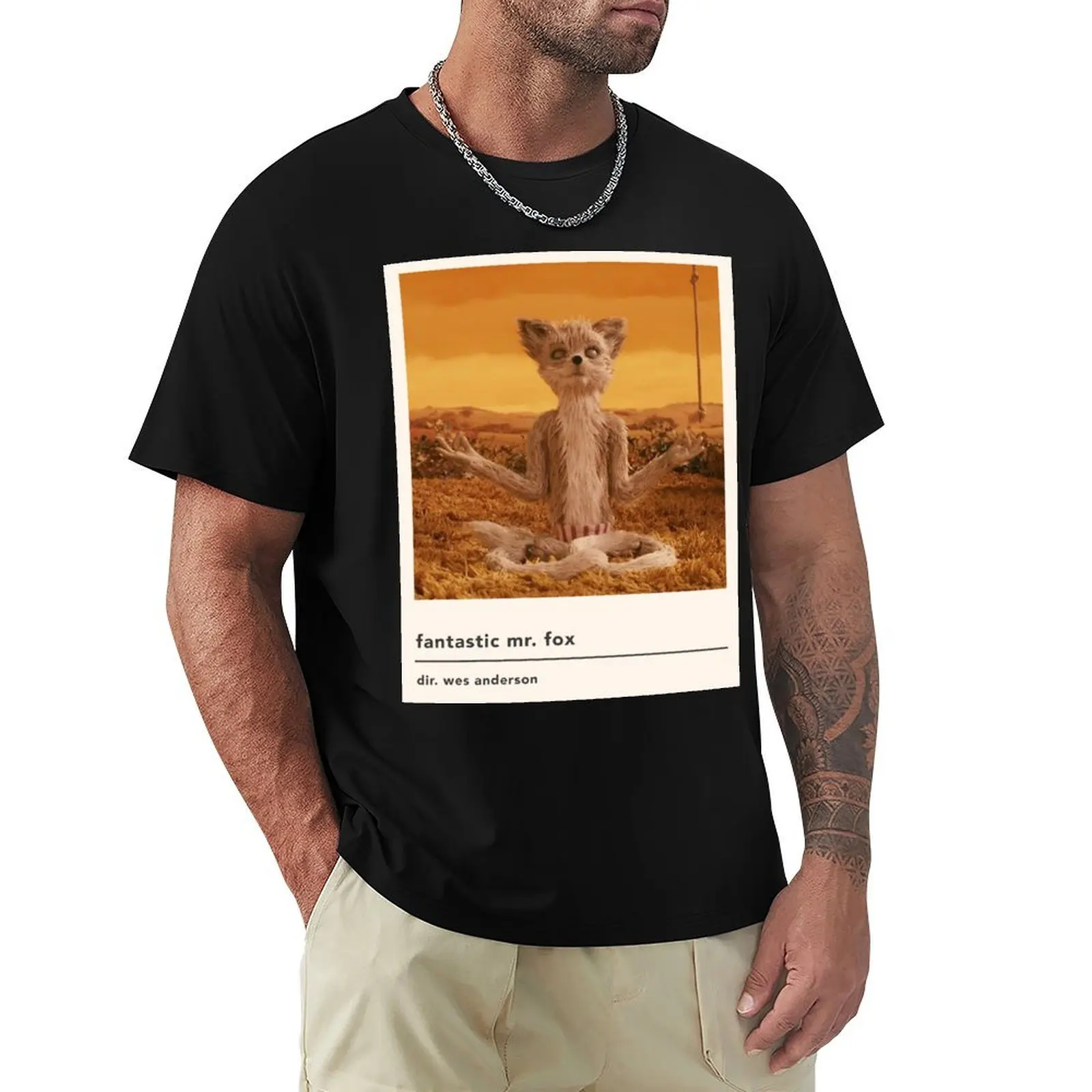minimalist fantastic mr fox movie poster T-Shirt Relaxed Fit Casual Short Sleeve Top