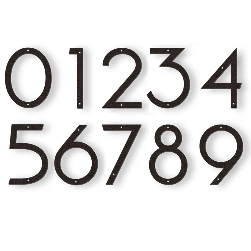 20cm/8inch Floating House Number Black Relief Numbers Address Sign #0-9 Letters Big Modern Door Plates Home Outdoor Numeros