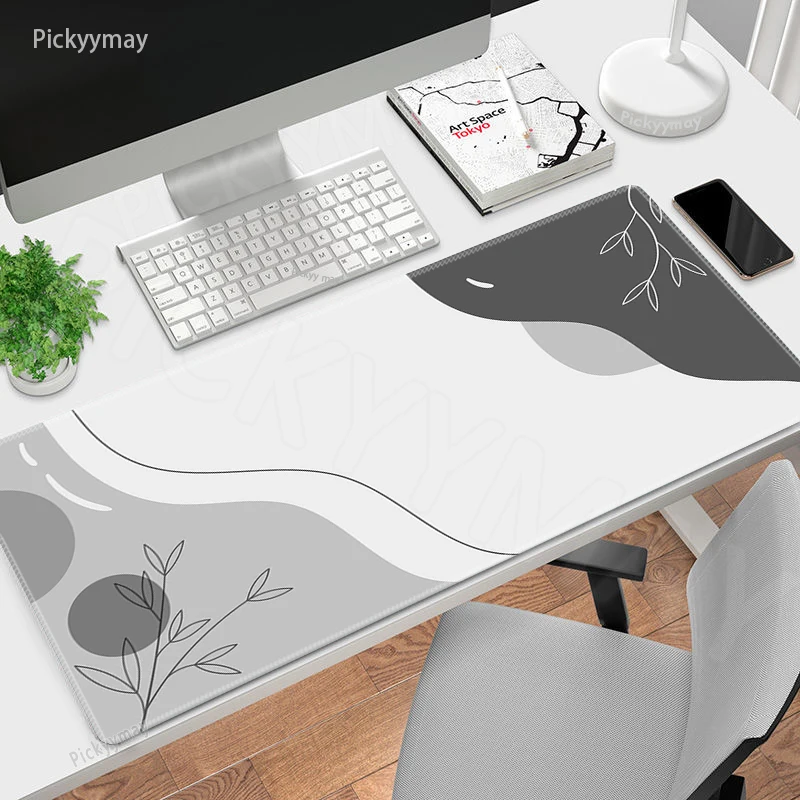 Mouse Pad Abstract Plant Large Gamer Mousepad Keyboard Mat 120x55cm Mouse Mats  Rubber Desk Pad Minimalist Design Desk Rug XXXL
