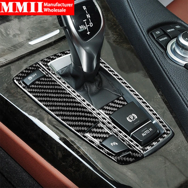 

For BMW 6 Series F12 F13 F06 2011-2018 Carbon Fiber Stickers Interiors Gear Shift Panel Cover Trim Car Accessories