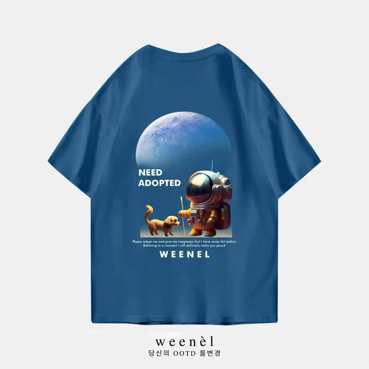T-shirt Astronauta Need Adopt WEENEL Oversize
