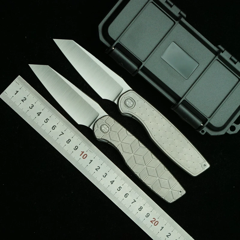 LEMIFSHE جديد براون اللحاء XL ريال M390 شفرة سبائك التيتانيوم مقبض سكين للفرد في الهواء الطلق التخييم بقاء جيب EDC أداة #2