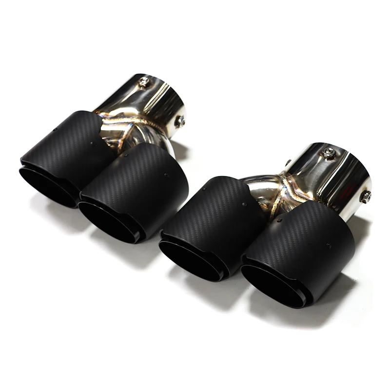 Quad carbon fiber uitlaatsierstukken voor BMW G22 G23 M440i G20 M340i G42 M240i 2021+ Dubbele M Performance uitlaat eindpijpen