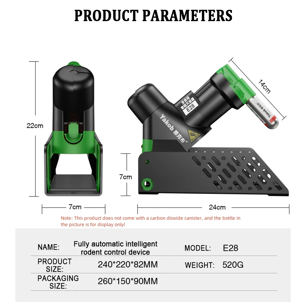 Portable Auto‑Reset Multi‑Catch Rat Mouse Trap Rodent Killing Machine Green Orange, No CO₂ Gas Canister