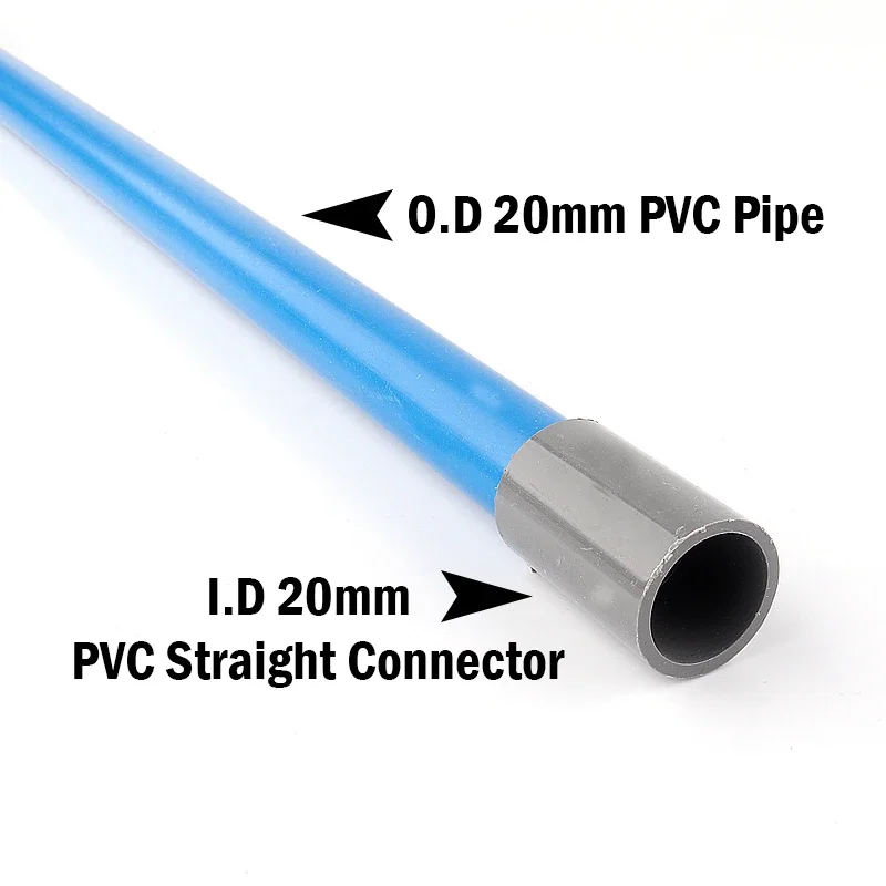 2pcs PVC pipe straight connector 20-50mm Equal Diameter 2 Way Joint for Garden Irrigation Fish Tank Adapters Water Pipe Fittings