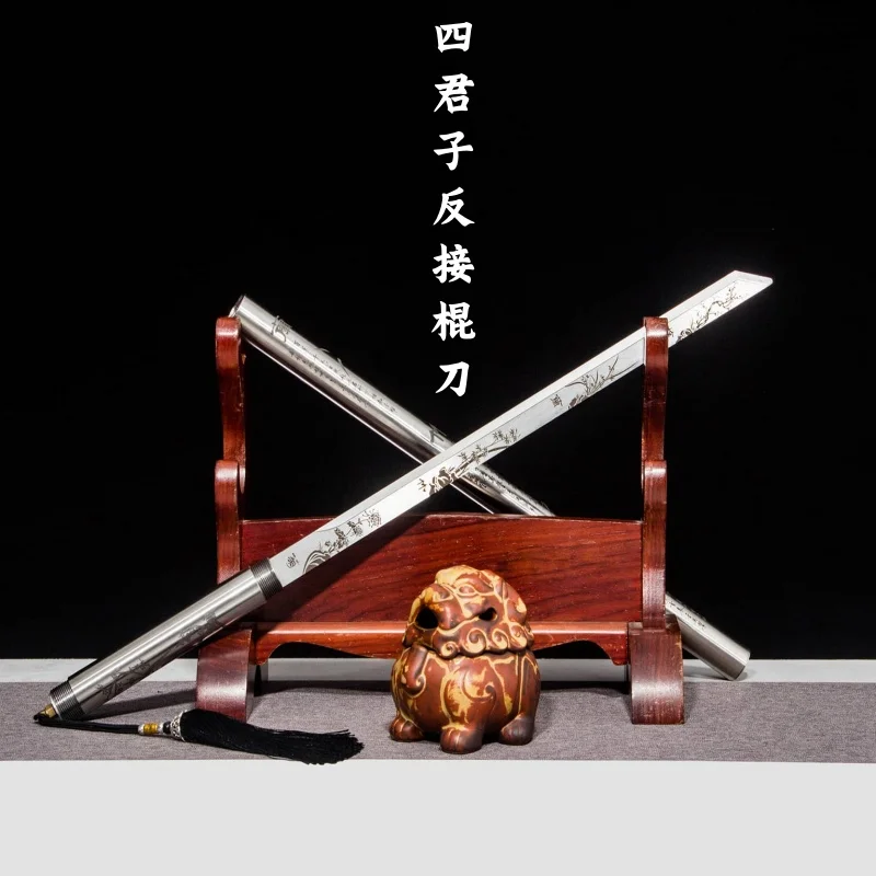 Stick in sword, Longquan city can reverse connect high manganese steel outdoor car collection self-defense ornament