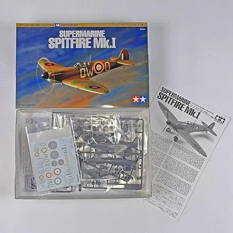 TAMIYA 60748 1/72 Supermarine Spitfire Mk. I Kit de modelo de escala de montagem militar brinquedo DIY, coleção de presente de aniversário