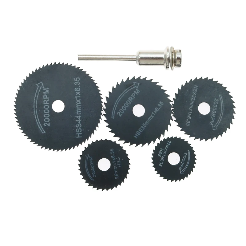 6pcs Mini HSS Circular Saw Blade циркулярная пила Rotary Tool For Metal Cutter Power Wood Glass Cutting Discs Drill Mandrel