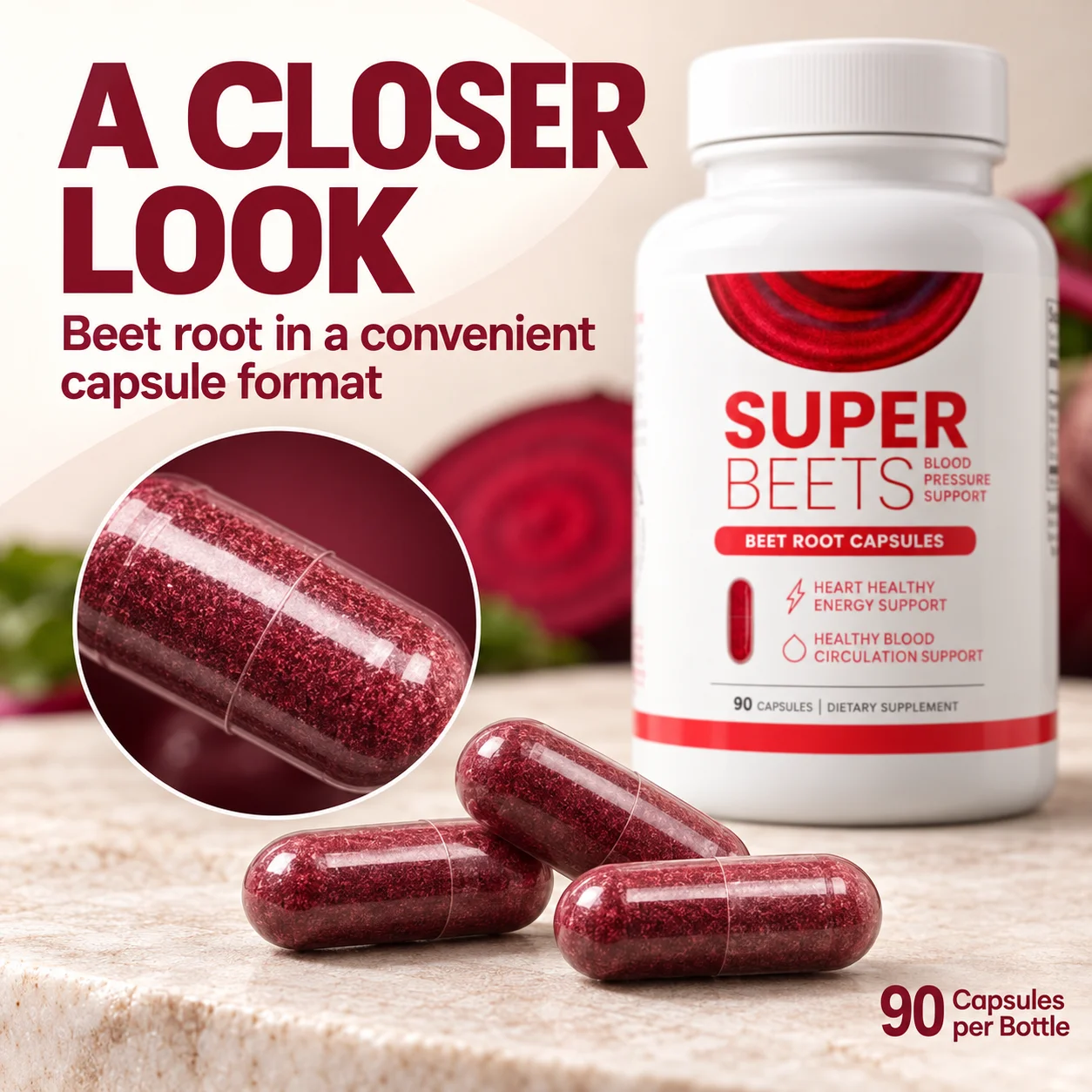 Beet Root Capsules and Grape Seed Extract 90 Count Plant Based Non GMO Gluten Free Caffeine Free Daily Dietary Supplement Adults