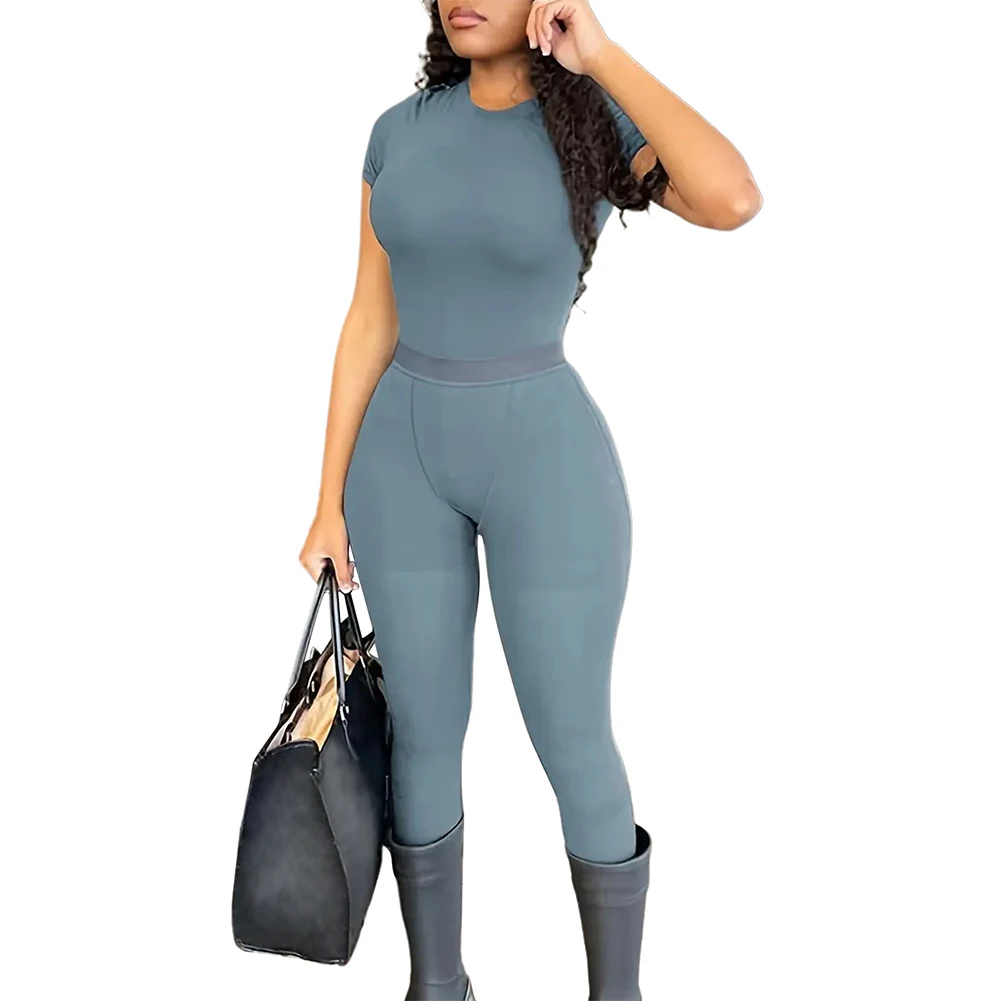 

Women Two Piece Set Sportswear Women Set Outfit Short Sleeve T-Shirt Top+Long Pants Women Clothing Suit Summer