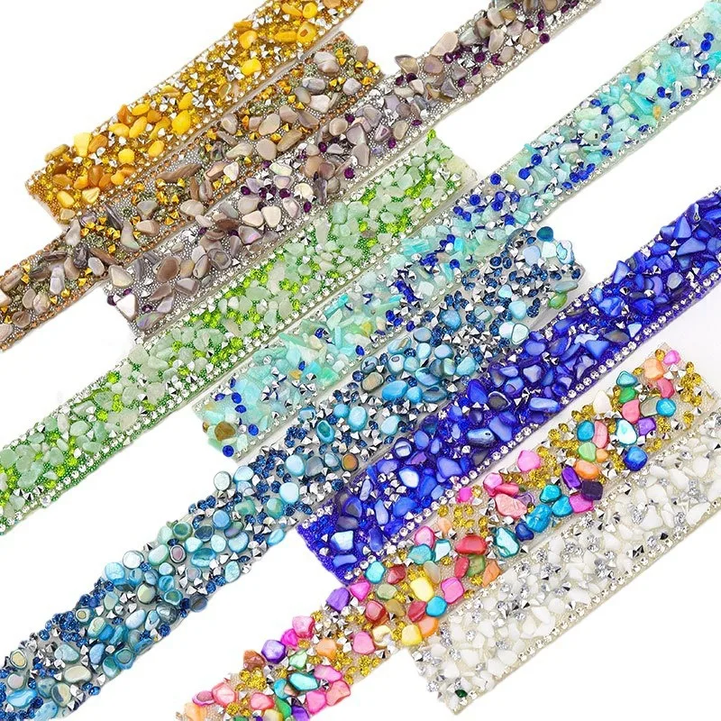Rhinestone Ribbon Tape Self-Adhesive Glitter Trim Sticker Colored Stone Rhinestone Sticker Colorful Self Adhesive Diamond Strip