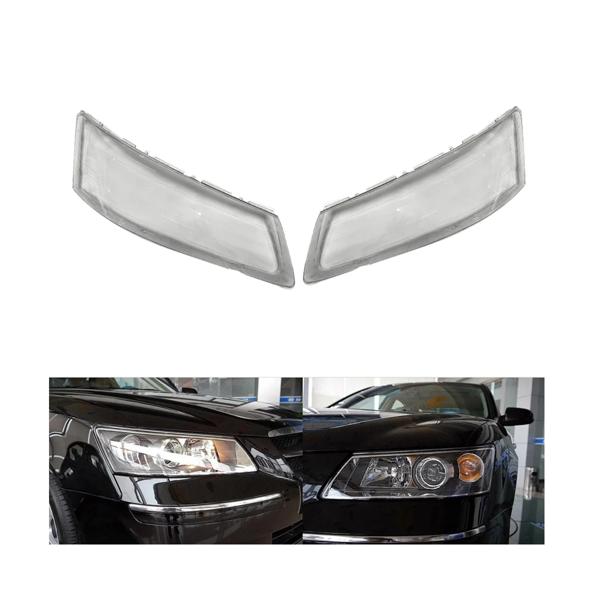 Carcasa de faro derecho, pantalla de lámpara, cubierta de lente transparente para Hyundai Sonata NF 2004, 2005, 2006, 2007