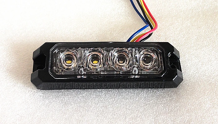 T4 Car external warning lights LED grill surface mount lighthead , DC12/24V, 22 flash patterns, 3W each LED, waterproof