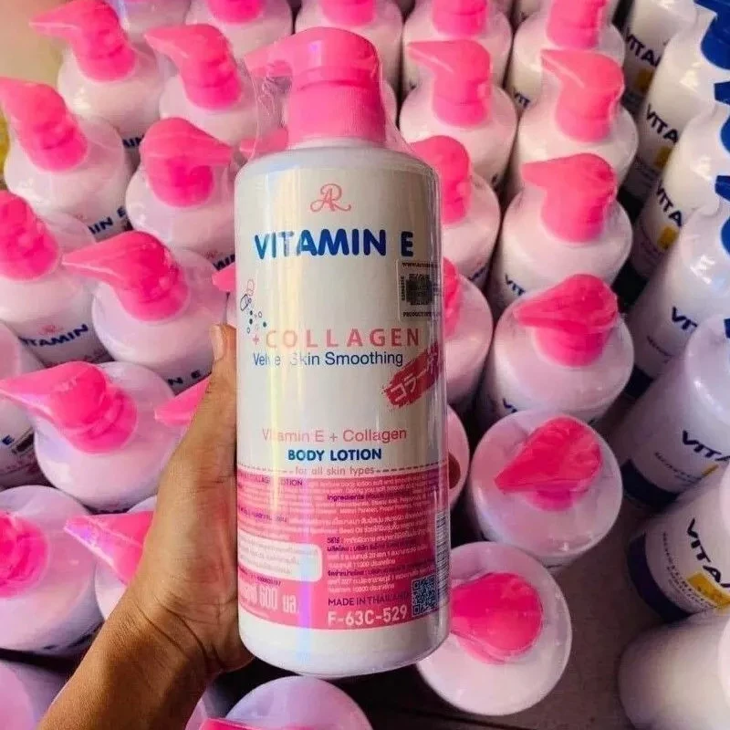 AR vitamina E colágeno Japón hidratante corporal Reduce la sequedad, embotamiento manchas oscuras, piel brillante, firmeza, suave y suave 600ml