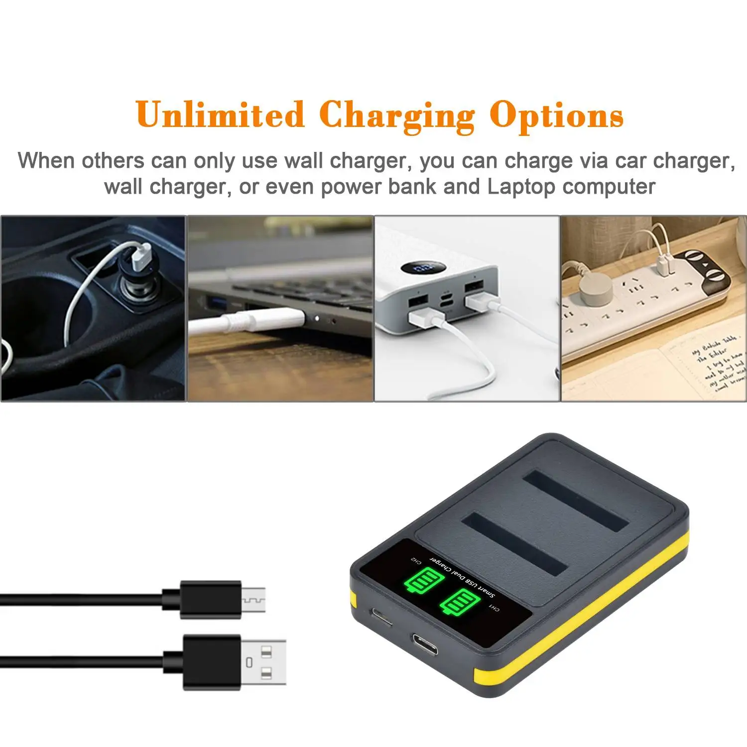 بطارية NB-11L NB-11LH + شاحن مزدوج LED لكاميرات Canon PowerShot A2300 IS,A2400 IS,A2500,A2600,A3400 IS,A3500 IS,IXUS 190 185 180