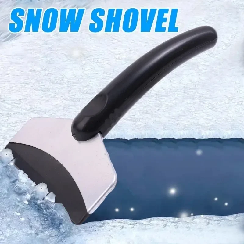 Grattoir à glace en acier inoxydable pour pare-brise de voiture, pelle à neige, nettoyeur de cuisine, couteau à raclette, outils de livres de neige