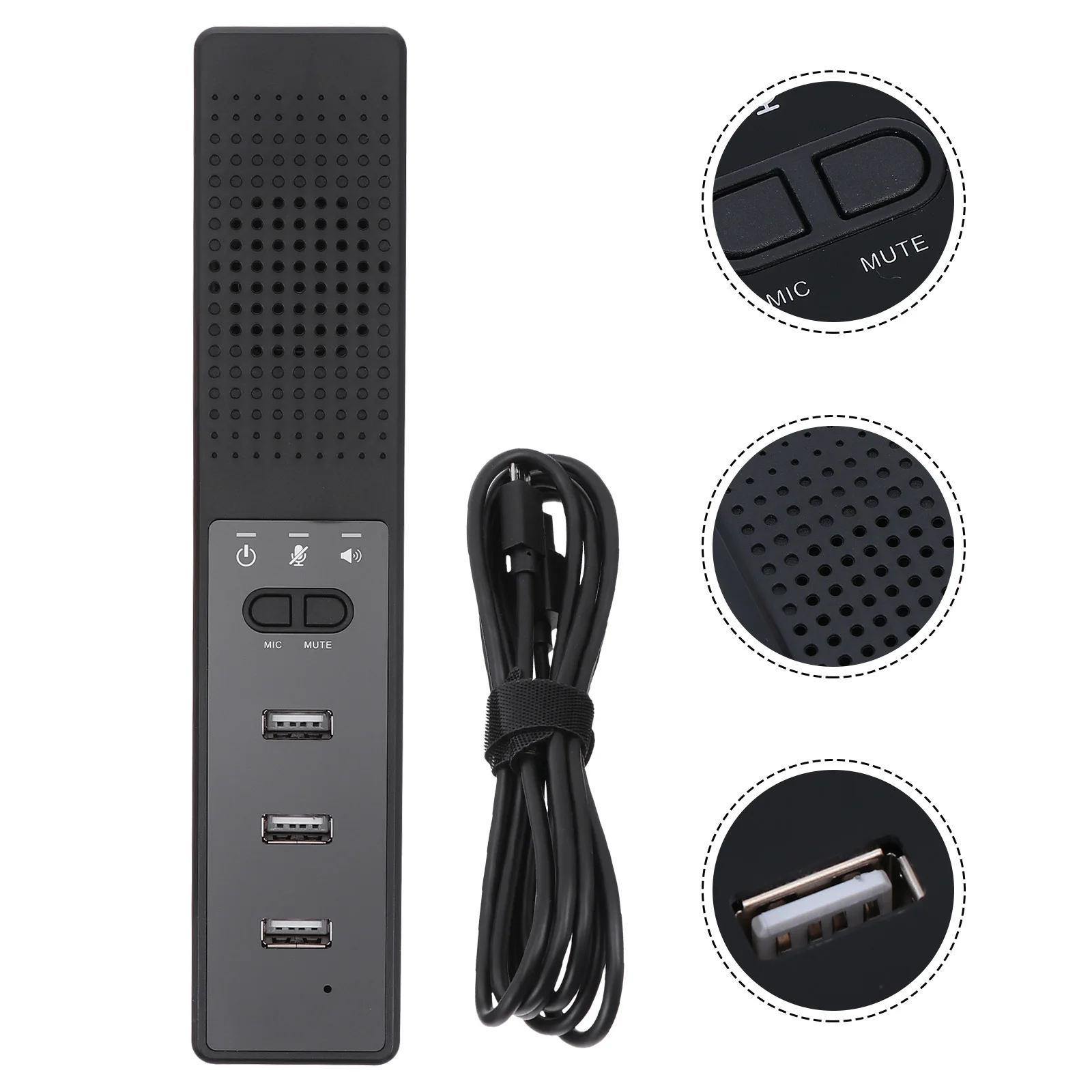 

1pc Mini Audio Usb Microphone Desktop Speaker For Home Office School Stereo Computer Loudspeaker Portable Tabletop Chatting