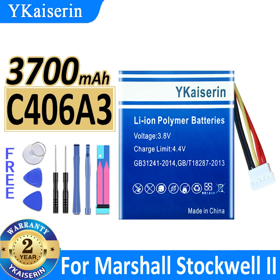 3700mAh YKaiserin Battery C406A3 For Marshall Stockwell 2 II 2nd Bluetooth Wireless Speaker